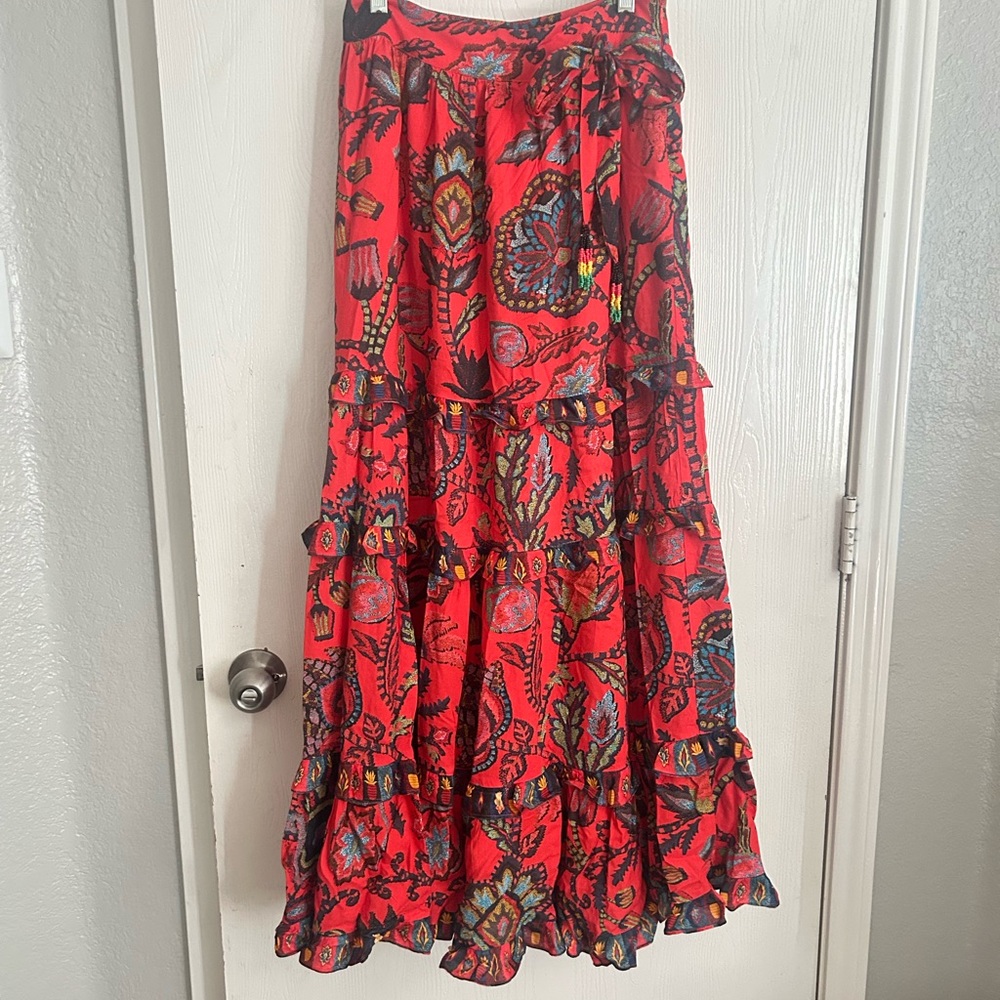 FARM RIO for Anthroplogie Red Skirt
